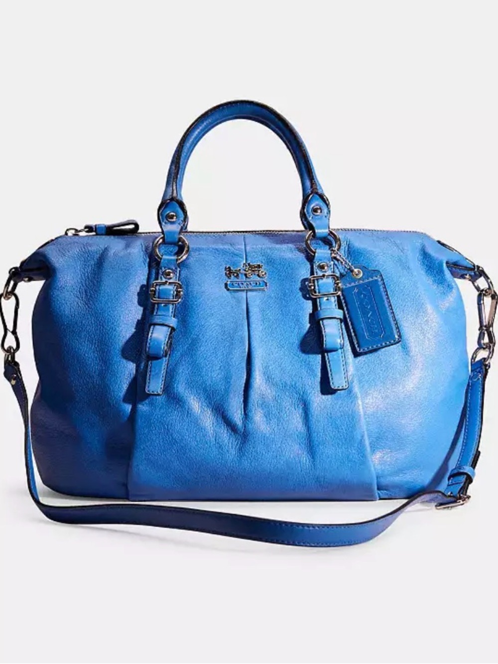 COACH Madison Juliette Satchel Blue Leather Bag